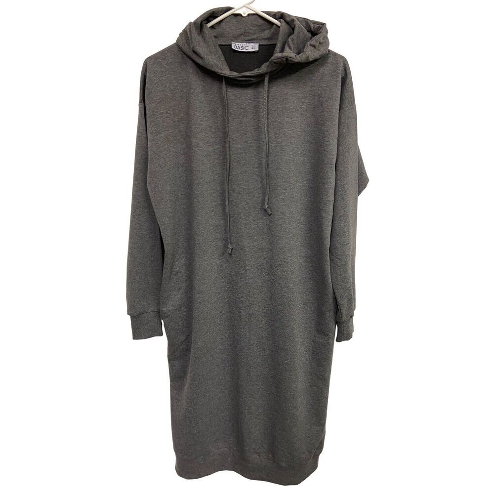 Everyday Basic Dress Womens Size 4 Knit Gray Comfy Athleisure Leisure Hoodie